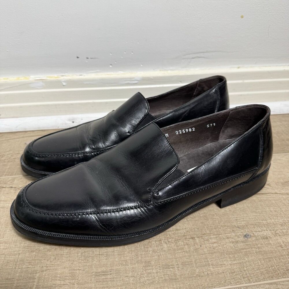NICE Mezlan Men’s 10 Italy Made Venetian Loafers Black Luxury Dress Shoes Casual